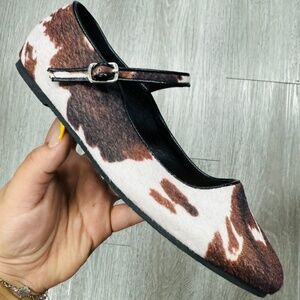 Cowhide Ballet Flats